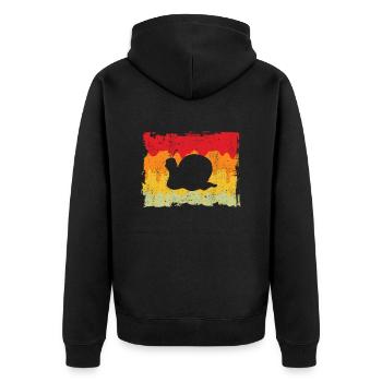 Snail Retro - Unisex Premium Organic Zip Hoodie - black - Back - Nico (187cm)