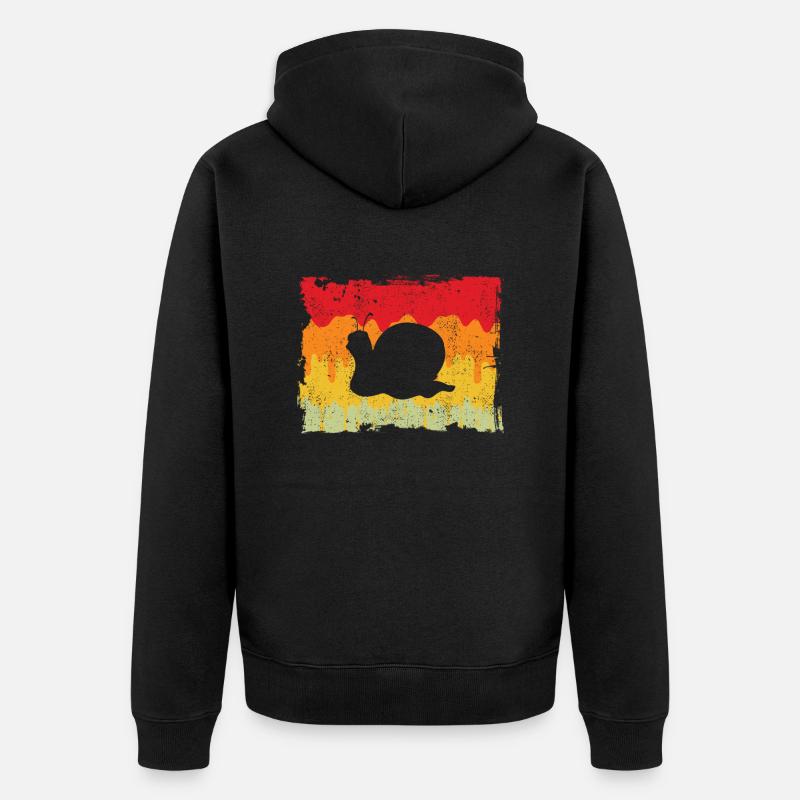 Escargot Rétro - Veste à capuche bio Premium Unisexe - noir