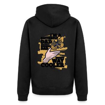 I'm A Butterfly Dad Just Like A Normal Dad Except - Unisex Premium Bio Zip Hoodie - Schwarz - Hinten - Nico (187cm)