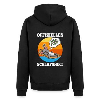Offizielles schlafshirt Koala - Unisex Premium Bio Zip Hoodie - Schwarz - Hinten - Nico (187cm)