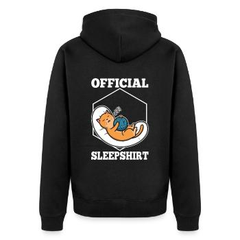 Chemise de sommeil officielle chat - Veste à capuche bio Premium Unisexe - noir - Dos - Nico (187cm)