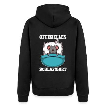 Offizielles schlafshirt Koala - Unisex Premium Bio Zip Hoodie - Schwarz - Hinten - Nico (187cm)