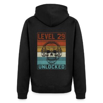 29e anniversaire du joueur - Veste à capuche bio Premium Unisexe - noir - Dos - Nico (187cm)