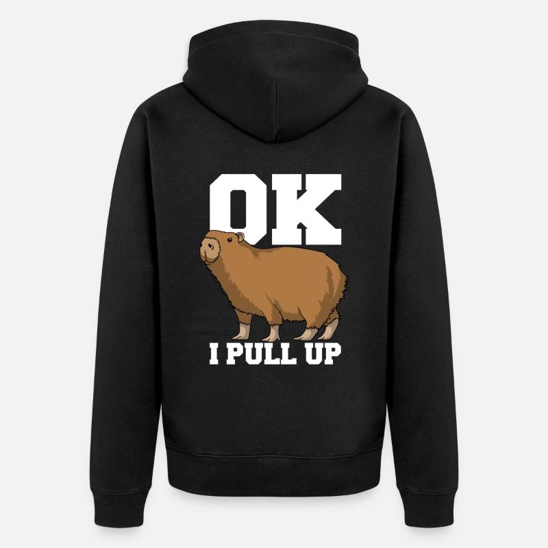 Ok, I pull up Capybara Geschenk - Unisex Premium Bio Zip Hoodie - Schwarz