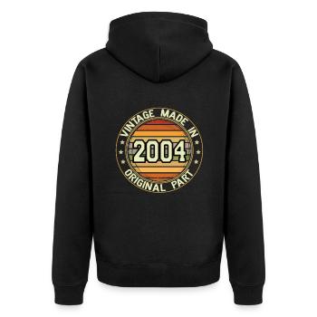 Vintage Made In 2004 Original Part Birthday 2004 - Unisex Premium Organic Zip Hoodie - black - Back - Nico (187cm)