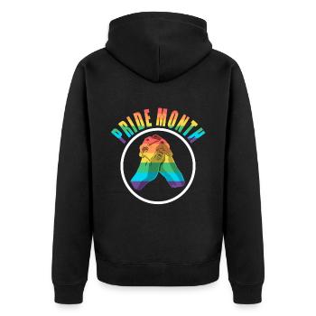 Mois de la fierté - Communauté transgenre LGBT Gay Pride - Veste à capuche bio Premium Unisexe - noir - Dos - Nico (187cm)