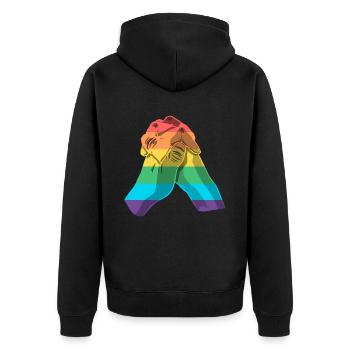 Mois de la fierté - Communauté transgenre LGBT Gay Pride - Veste à capuche bio Premium Unisexe - noir - Dos - Nico (187cm)