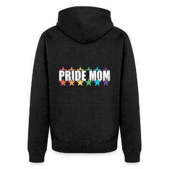 Pride Mom - LGBT Gay Pride Month Community - Unisex Premium Bio Zip Hoodie - Schwarz - Hinten - Nico (187cm)