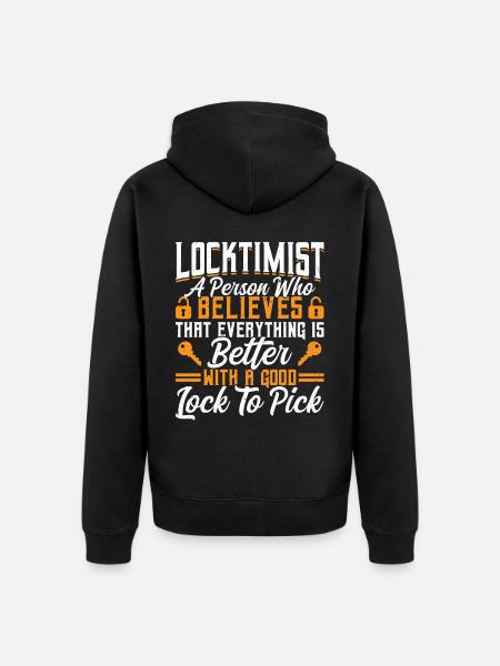 Locktimist Lock Picking | Lock Picker - Unisex Premium Bio Zip Hoodie - Schwarz