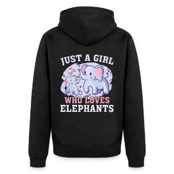 Bébé éléphant pour les filles - Veste à capuche bio Premium Unisexe - noir - Dos - Nico (187cm)