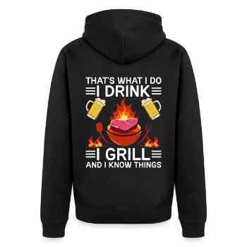 Grill Grill Summer Barbecue Beer Dicton - Veste à capuche bio Premium Unisexe - noir - Dos - Nico (187cm)