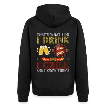 Grill Grill Summer Barbecue Beer Dicton - Veste à capuche bio Premium Unisexe - noir - Dos - Nico (187cm)