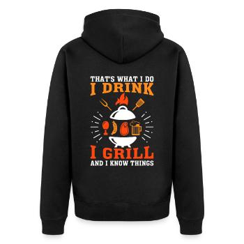 Grill Grill Summer Barbecue Beer Dicton - Veste à capuche bio Premium Unisexe - noir - Dos - Nico (187cm)