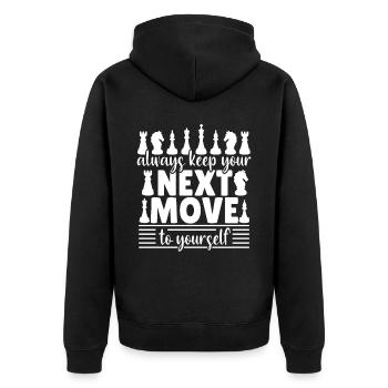 Chess Move Saying Chess Game Gift - Unisex Premium Organic Zip Hoodie - black - Back - Nico (187cm)