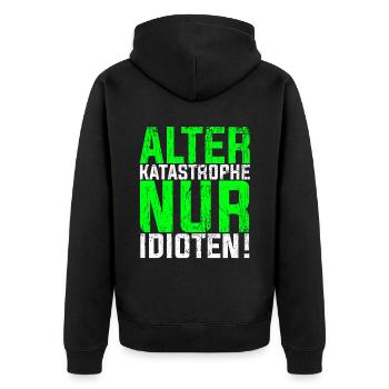 Mechaniker Spruch KFZ Mechaniker Schrauber Geschen - Unisex Premium Bio Zip Hoodie - Schwarz - Hinten - Nico (187cm)