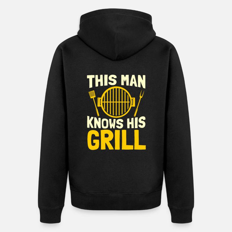 Grill grill maître BBQ - Veste à capuche bio Premium Unisexe - noir