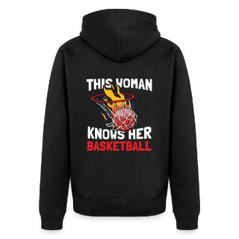 Basketball Basketballer - Unisex Premium Organic Zip Hoodie - black - Back - Nico (187cm)