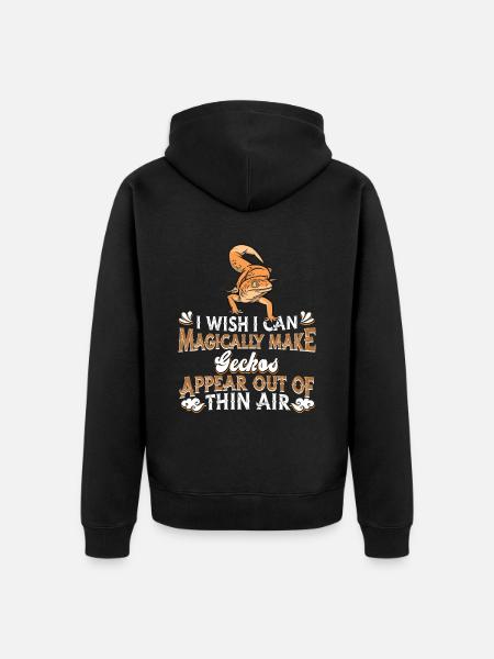 Gecke Echse Reptil Eidechse Lizard - Unisex Premium Bio Zip Hoodie - Schwarz