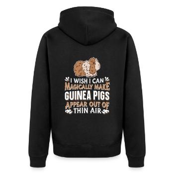 Meerschwein Meerschweinchen - Unisex Premium Bio Zip Hoodie - Schwarz - Hinten - Nico (187cm)