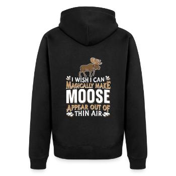 Elk - Unisex Premium Organic Zip Hoodie - black - Back - Nico (187cm)