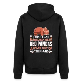 Chat Ours Panda Rouge - Veste à capuche bio Premium Unisexe - noir - Dos - Nico (187cm)