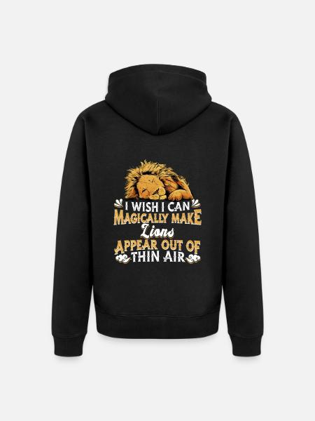 Lion - Unisex Premium Organic Zip Hoodie - black