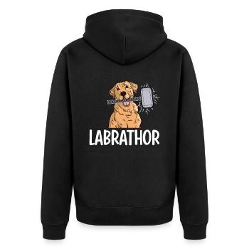 Labrathor Labrador Retriever Golden Retriever - Veste à capuche bio Premium Unisexe - noir - Dos - Nico (187cm)