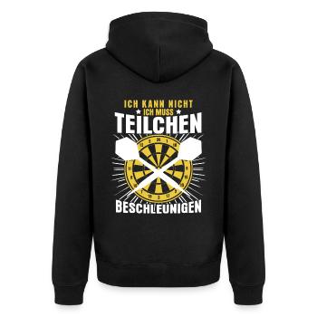 Dart Dartscheibe Dartpfeile Darts - Unisex Premium Bio Zip Hoodie - Schwarz - Hinten - Nico (187cm)