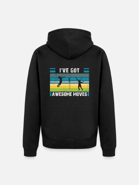 Badmintonspieler Federball Badmintonschläger - Unisex Premium Bio Zip Hoodie - Schwarz