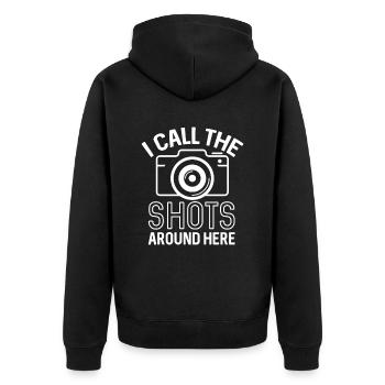 Kamera Fotograf Spruch fotografieren Fotografie - Unisex Premium Bio Zip Hoodie - Schwarz - Hinten - Nico (187cm)