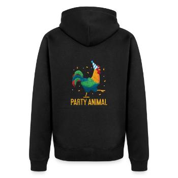 Chicken - Unisex Premium Organic Zip Hoodie - black - Back - Nico (187cm)