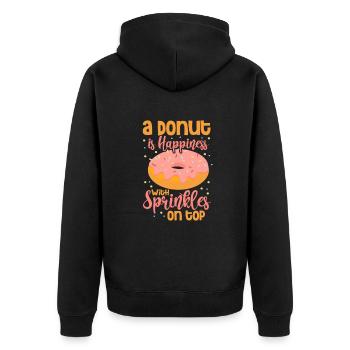 Donut Süssigkeiten Donuts Essen Bäcker Geschenk - Unisex Premium Bio Zip Hoodie - Schwarz - Hinten - Nico (187cm)