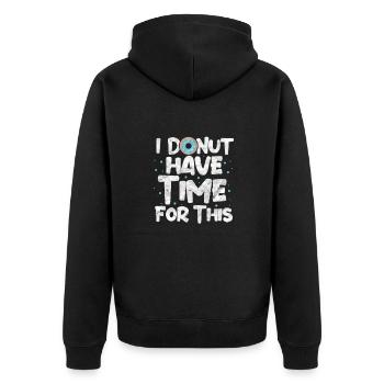 Doughnut - Unisex Premium Organic Zip Hoodie - black - Back - Nico (187cm)