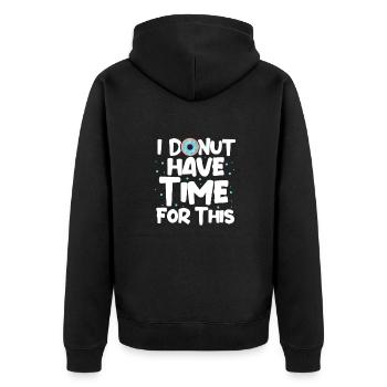 Donut Süssigkeiten Donuts Essen Bäcker Geschenk - Unisex Premium Bio Zip Hoodie - Schwarz - Hinten - Nico (187cm)