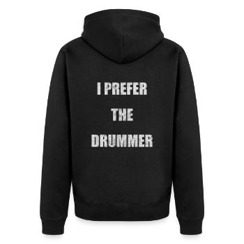 Band Groupie Konzert Festival Schlagzeuger Drummer - Unisex Premium Bio Zip Hoodie - Schwarz - Hinten - Nico (187cm)