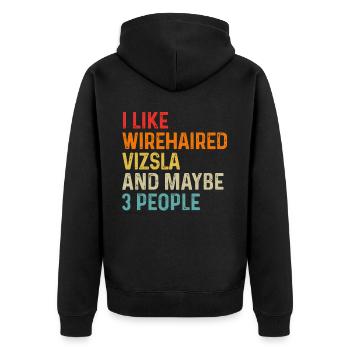J’aime Wirehaired Vizsla et peut-être 3 personnes Chien - Veste à capuche bio Premium Unisexe - noir - Dos - Nico (187cm)