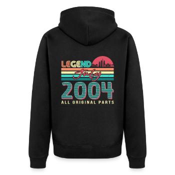 Juillet 2004 Enfin 18 ans - Veste à capuche bio Premium Unisexe - noir - Dos - Nico (187cm)