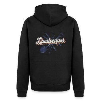 Landscaper Landscaping Landscape - Unisex Premium Organic Zip Hoodie - black - Back - Nico (187cm)