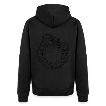 Quetzalcoatl Ouroboros Vieux Serpent Aztèque Ma - Veste à capuche bio Premium Unisexe - noir - Dos - Nico (187cm)