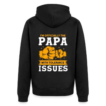 Papa Père Papa Papa - Veste à capuche bio Premium Unisexe - noir - Dos - Nico (187cm)