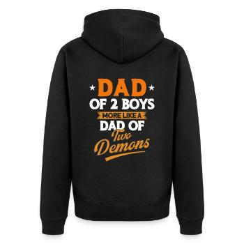 Démons Père Papa Deux Garçons - Veste à capuche bio Premium Unisexe - noir - Dos - Nico (187cm)