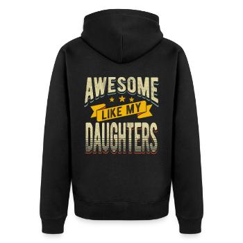 Parents Mère Père de filles Filles - Veste à capuche bio Premium Unisexe - noir - Dos - Nico (187cm)