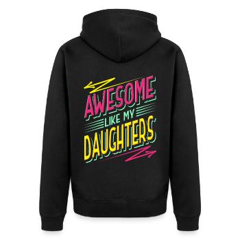 Parents Mère Père de filles Filles - Veste à capuche bio Premium Unisexe - noir - Dos - Nico (187cm)