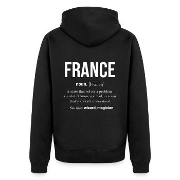 France Drapeau France Paris Marseille Français - Veste à capuche bio Premium Unisexe - noir - Dos - Nico (187cm)