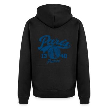 France Gift Paris Français Français Monaco - Veste à capuche bio Premium Unisexe - noir - Dos - Nico (187cm)