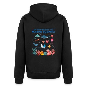 Le cœur appartient au scientifique marin Biologiste marin - Veste à capuche bio Premium Unisexe - noir - Dos - Nico (187cm)