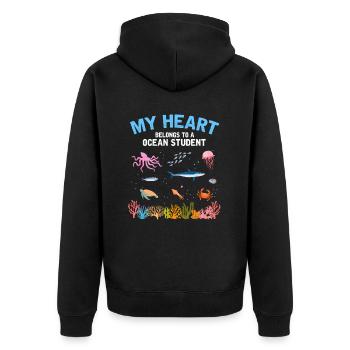 Le cœur appartient à un biologiste marin - Veste à capuche bio Premium Unisexe - noir - Dos - Nico (187cm)