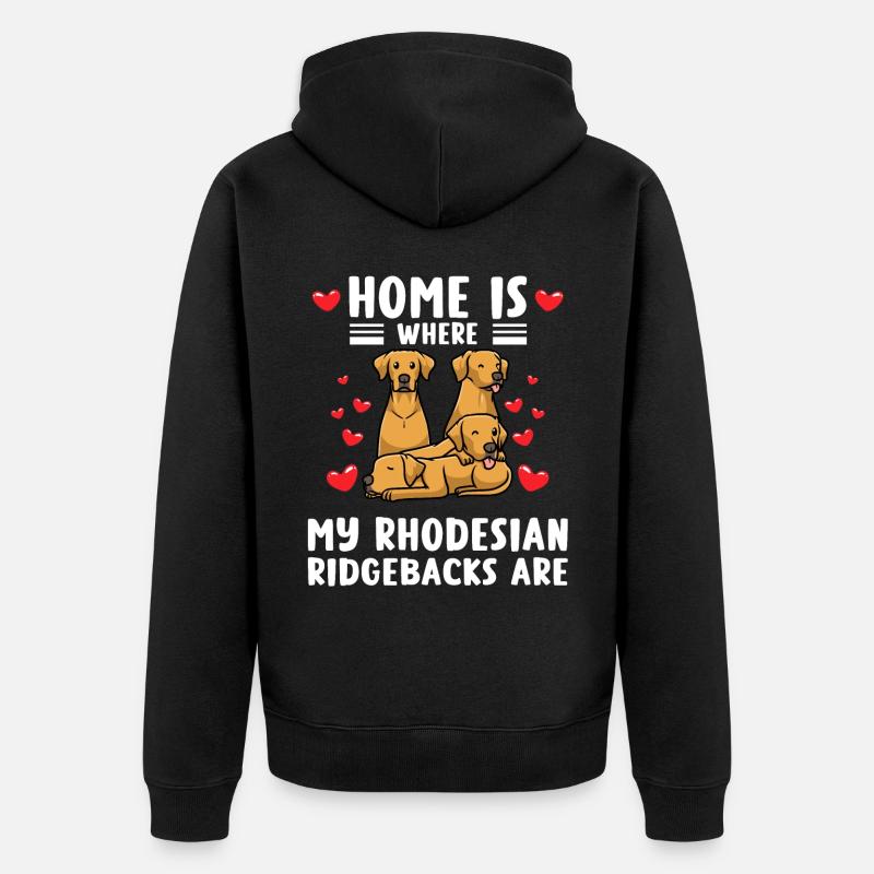 Rhodesian Ridgeback Hund - Unisex Premium Bio Zip Hoodie - Schwarz