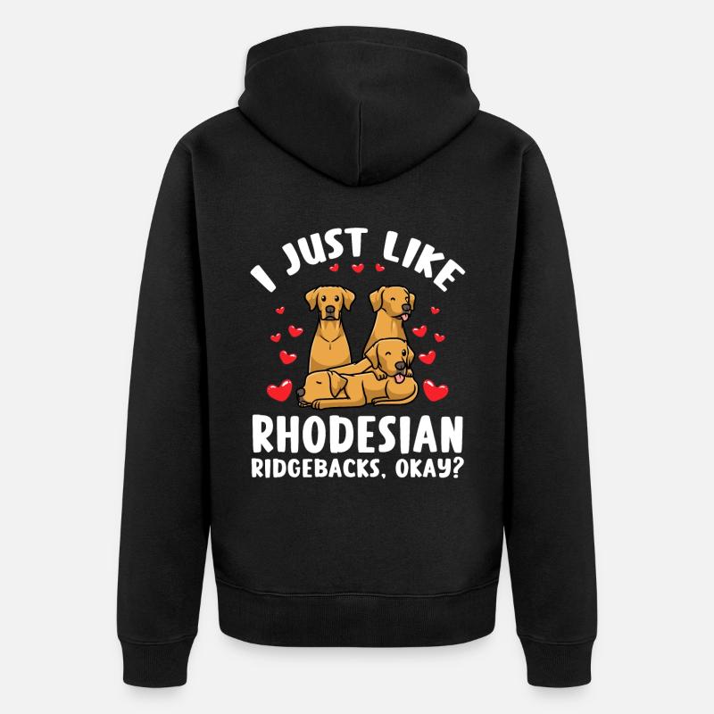 Rhodesian Ridgeback Hund - Unisex Premium Bio Zip Hoodie - Schwarz
