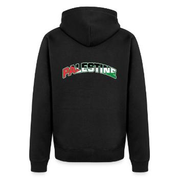 Palästina Geschenk Free Palestine Gaza Streifen - Unisex Premium Bio Zip Hoodie - Schwarz - Hinten - Nico (187cm)